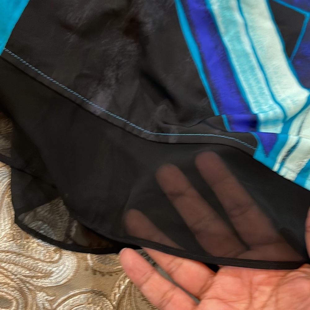 Lane Bryant 3/4 sleeve, front bod: teal, black purple back body: black knit - Picture 7 of 8